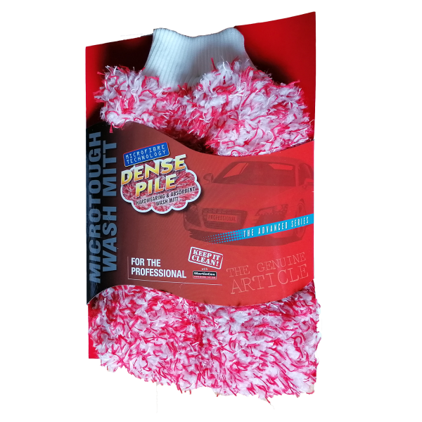 Unikum Mikrofaser Waschhandschuh rot/weiß